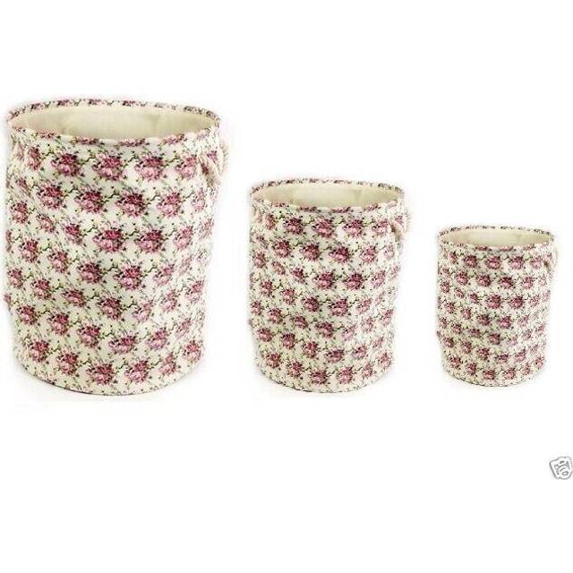 Laundry hamper basket round floral clothes storage basket folding laundry hamper