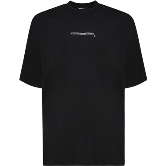 VETEMENTS Black Website Logo T-Shirt - BLACK - M