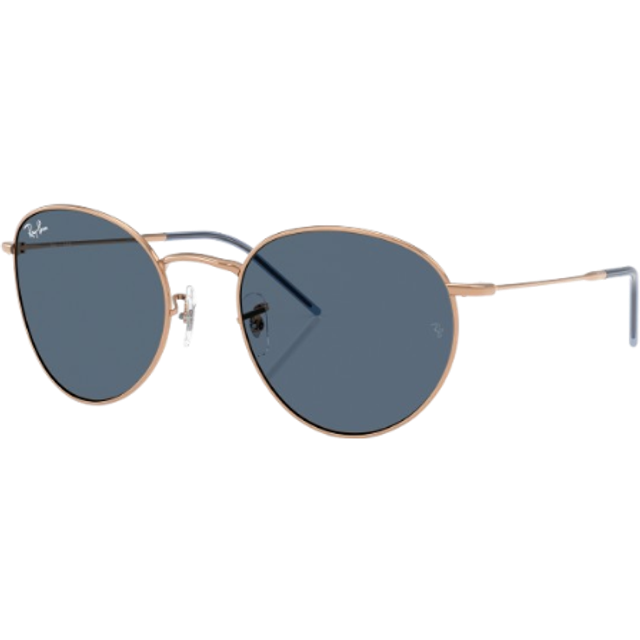 Ray - Ban Unisex RBR0103S ROUND REVERSE 92023A Sunglasses Metal Gold Blue Pantos Normal