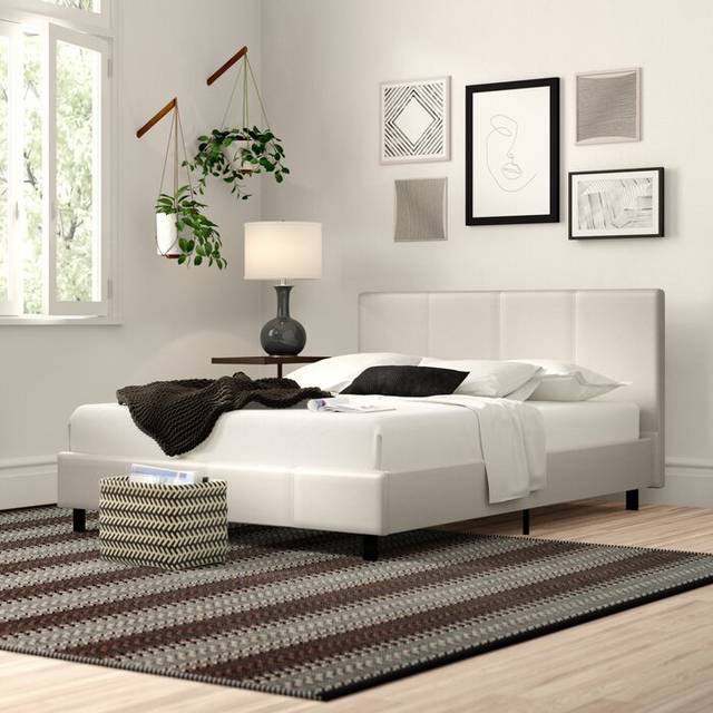Morgana Upholstered Bed Frame - White (Small Double (4&#39;))