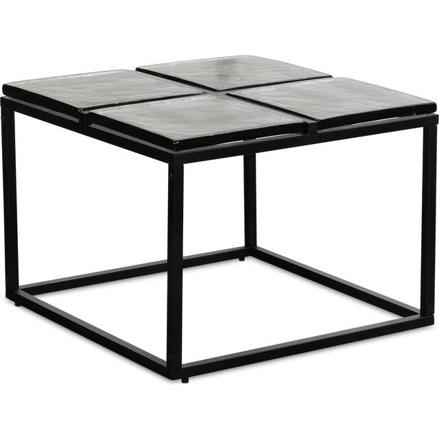 Wohnling Firkantet Sort Glas Metalstel Sofabord