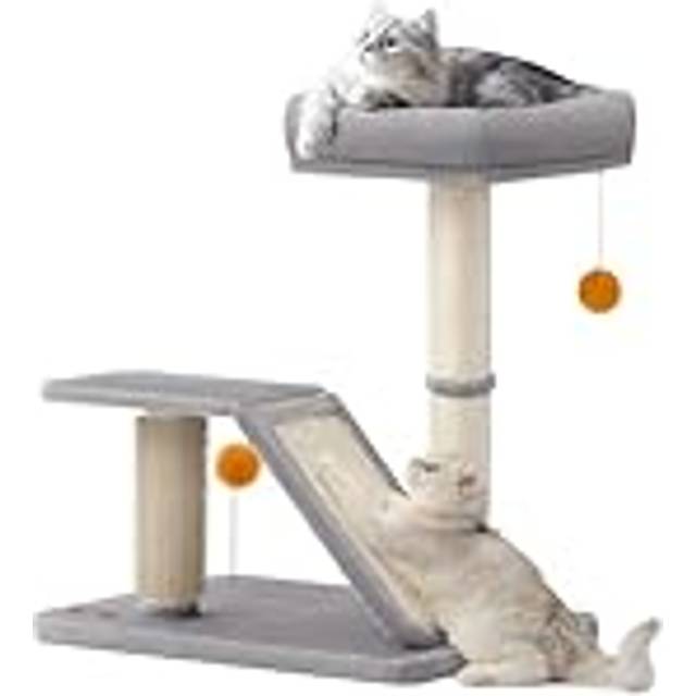 Multifunctional Cat Scratching Post with Bed Light Grey
