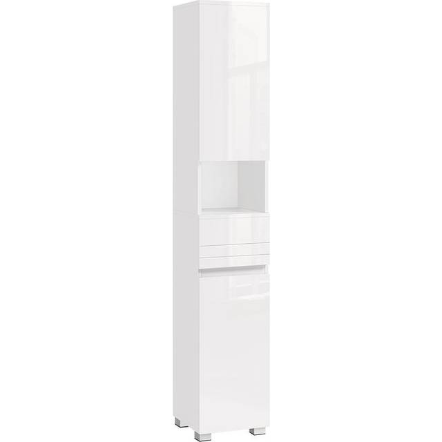 Tall and Slim Bathroom Cabinet, White