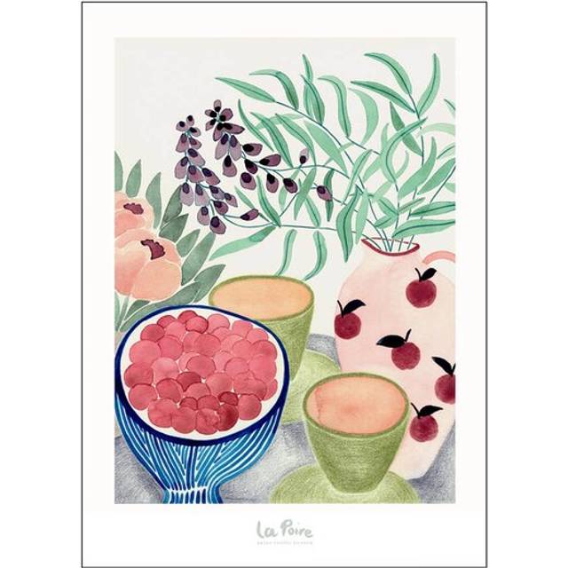Poster & Frame - La Poire poster 50x70 cm still life with tea and grapes