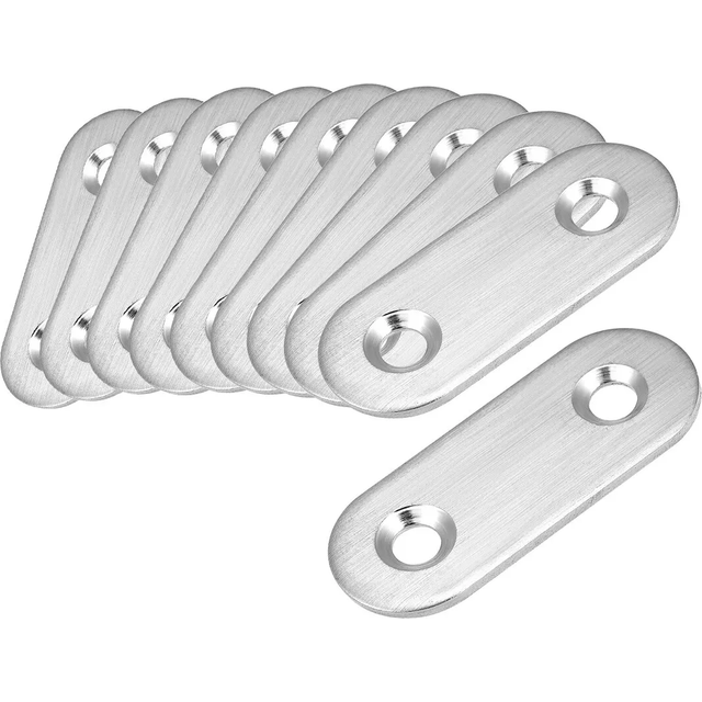 Repair Plate, 40mm X 16mm, Flat Fixing Mending Bracket With Screws, 10 Pcs