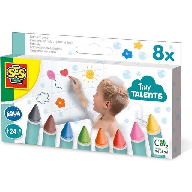SES CREATIVE Tiny Talents Bath Crayons, 8 Colours - 13050