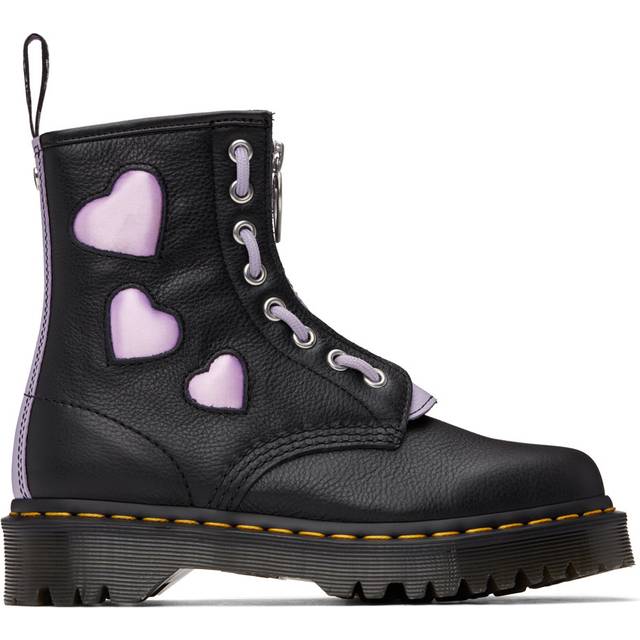 Dr. Martens 1460 Zip Heart Virgina Satin Lux Lace Up Boots