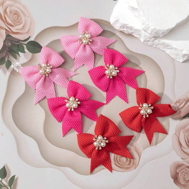 SHEIN 6pcs/Set Minimalist & Elegant Butterfly Hair Clips, Assorted Colors, For Kids