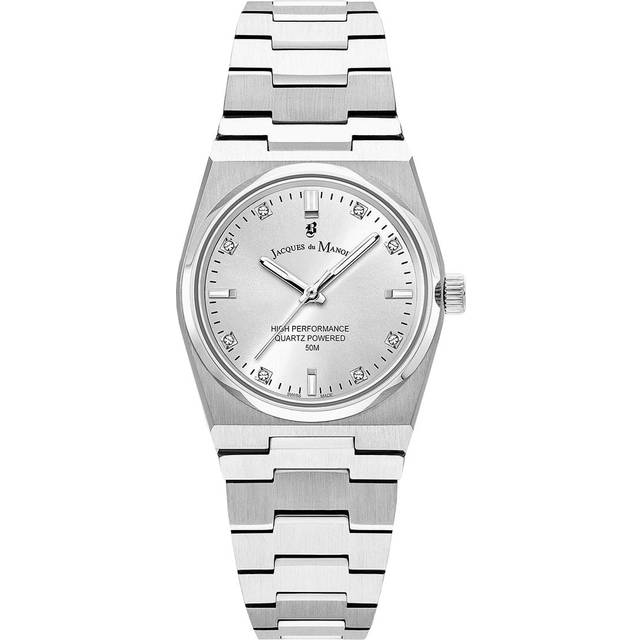 Jacques du manoir horizon crystal quartz (32mm) silver dial / stainless
