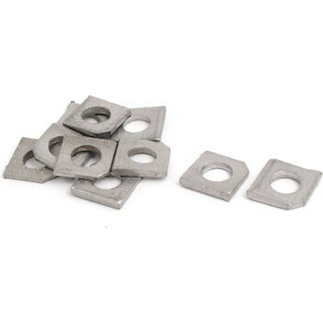M8 stainless steel industrial square locking bevel washer silver tone 10pcs