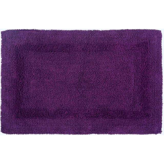 Homescapes Luxury Reversible Plum Purple 100% Cotton Bath Mat, 50 x 80 cm, Machine Washable, Super Absorbent, Soft and Hand-Tufted, Eco Friendly