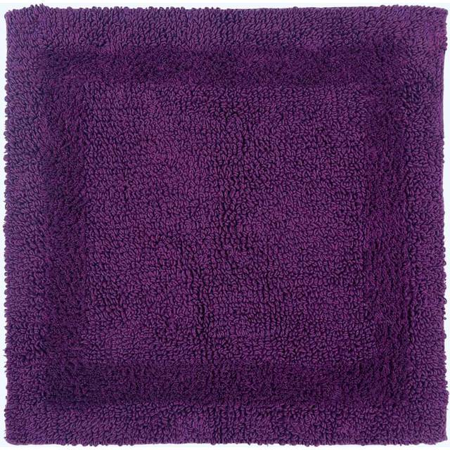 Homescapes Luxury Reversible Plum Purple 100% Cotton Shower Mat, 50 x 50 cm, Machine Washable, Super Absorbent, Soft and Hand-Tufted, Eco Friendly