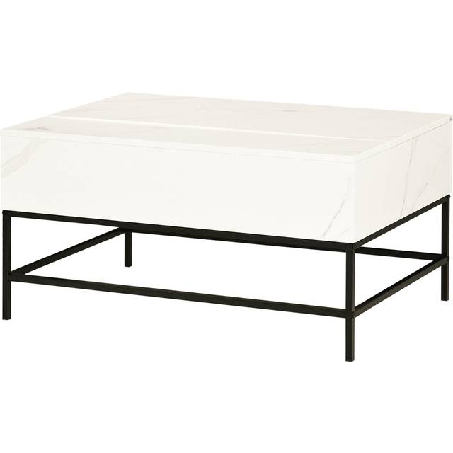 Anice Lift Top Coffee Table with Storage - White (45cm H X 90cm W X 60cm D)