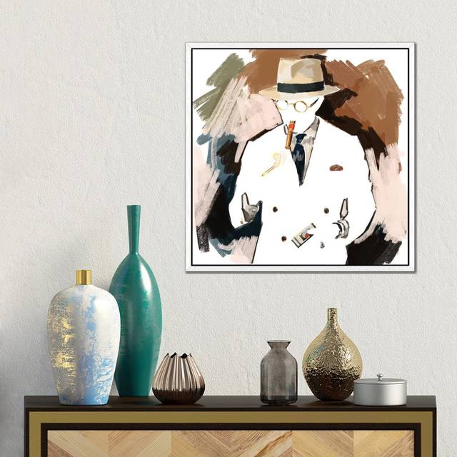 Lighting Up In White by Sunflowerman - Gallery-Wrapped Canvas Giclée on Canvas - White Floater Framed (45.72 cm H x 45.72 cm W)
