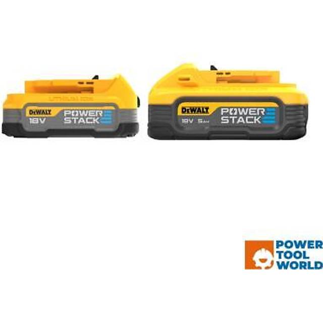 Dewalt - DCBP518 18v 5.0ah Powerstack Battery + DCBP034 1.7ah Compact Twin Pack