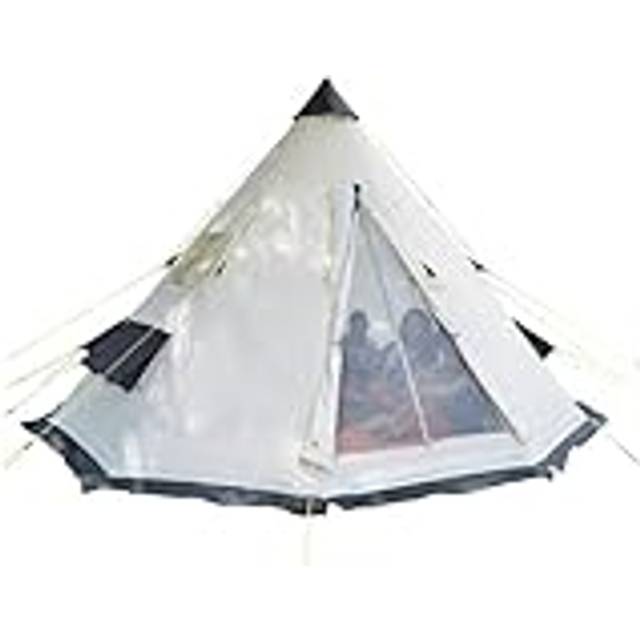 Skandika Tipi Goathi 365 Protect | Campingtält för 6 personer, insytt tältgolv, myggnät, 2,5 m ståhöjd, 3 000 mm vattenpelare, stålstänger | indiantält, festivaltält, tält utomhus