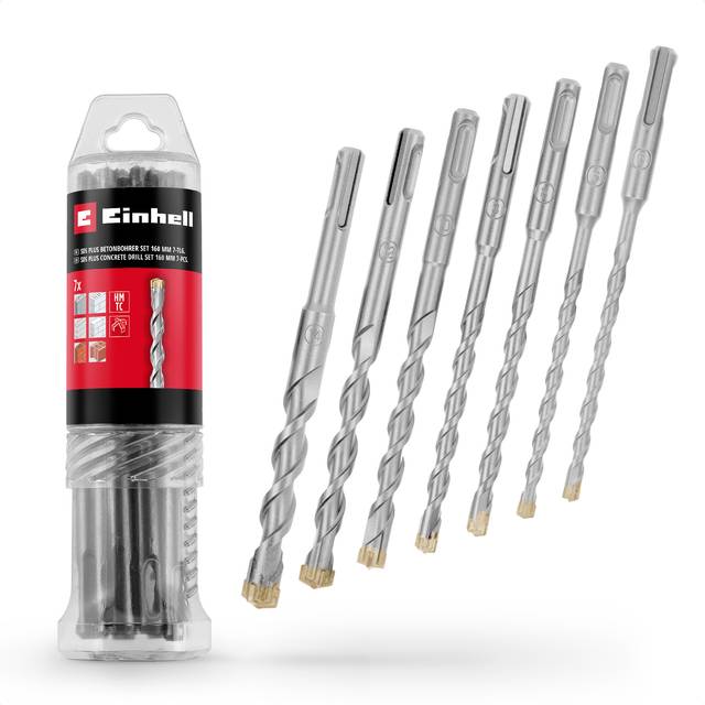 Einhell 7 Piece 160mm SDS Plus 4 Cutter Drill Bit Set