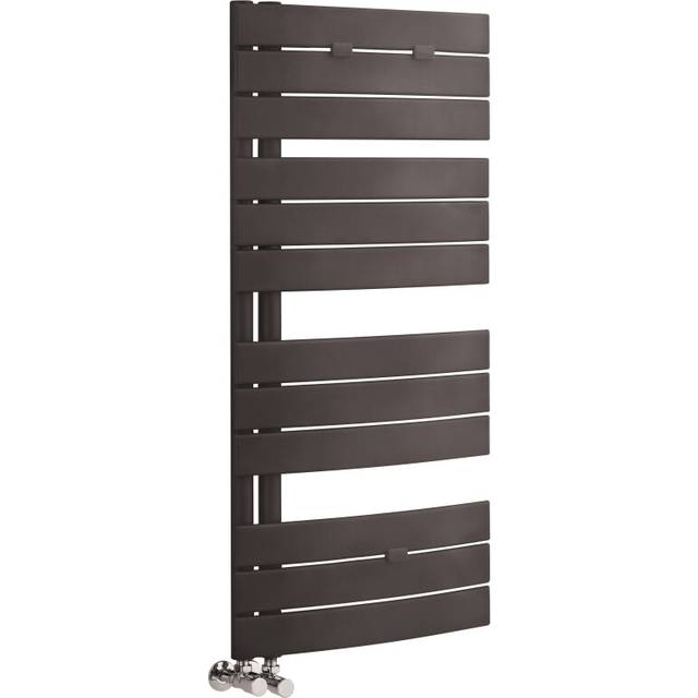 Heated Towel Rail with Curved Panels, 1706 BTU, 1080x550mm, Anthracite
