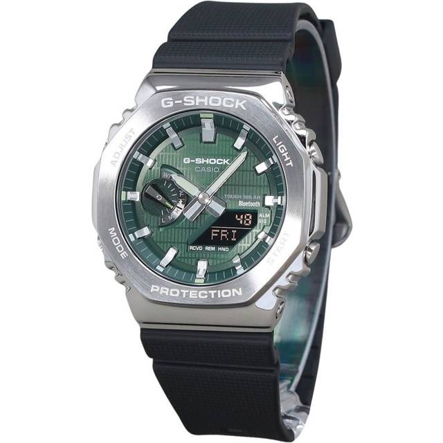 Casio G-Shock G-Steel Analog Digital Smartphone Link Resin Strap Green Dial Tough Solar GBM-2100A-1A3 200M Men&#39;s Watch
