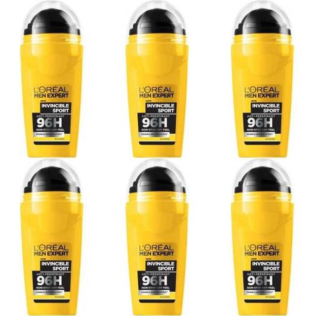 LOreal Men Expert Invincible Sport 96H Roll-On Deodorant, 50ml (Pack of 6)