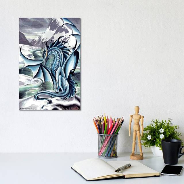 Frostbringer by Ruth Thompson - No Frame Gallery-Wrapped Canvas Giclée on Canvas - Black;White;Silver;Astral Blue;Jordy Blu (30.48cm H x 20.32cm W)