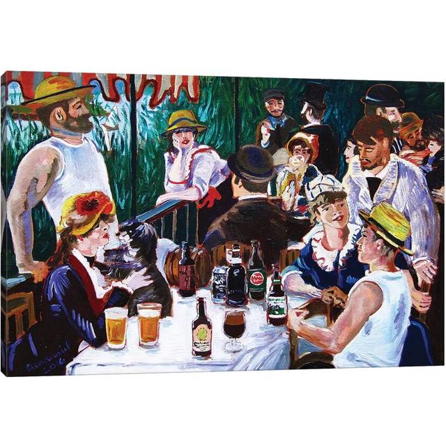 Tasting Of The Beer Party by Scott Clendaniel - No Frame Gallery-Wrapped Canvas Giclée on Canvas - Black;White;Silver;Perano;Viking Blue (20.32cm H x 30.48cm W)