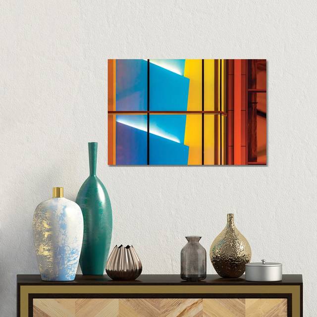 Marquee At Block 37 by Raymond Kunst - No Frame Gallery-Wrapped Canvas Giclée on Canvas - Black;White;Red;Orange;Azure Blue (30.48cm H x 45.72cm W)