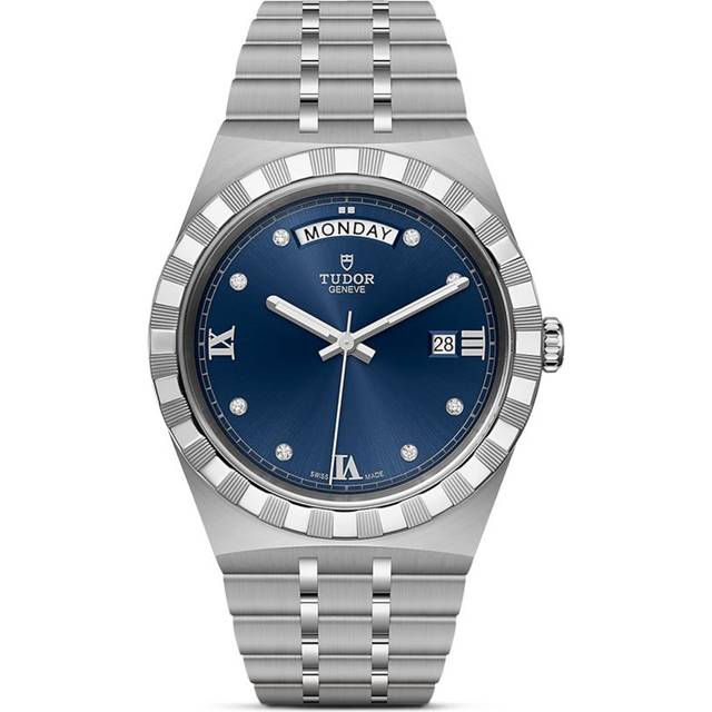 Tudor Royal Day + Date Stainless Steel and Diamond Watch - Blue - 41mm