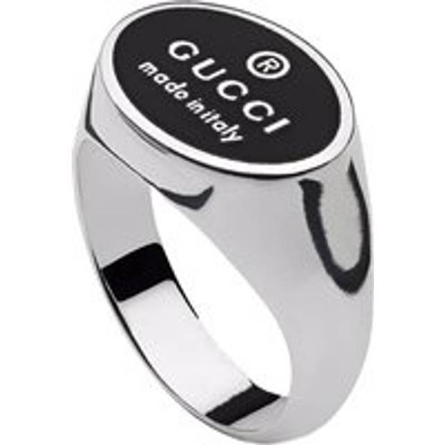 Gucci Trademark Oval Sterling Silver Ring - J.5