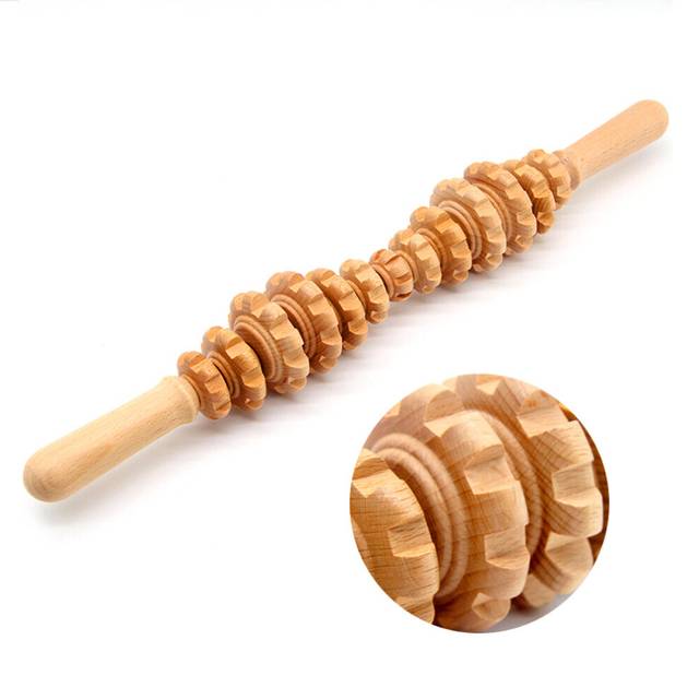 Oval Wooden Massage Roller Multi-Functional Body Roller for Cellulite Muscle Tension and Skin Health Support Natural Massager