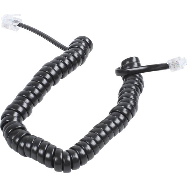 "9.3"" Black RJ9 Telephone Phone Modem Coil Line Cord Cable"