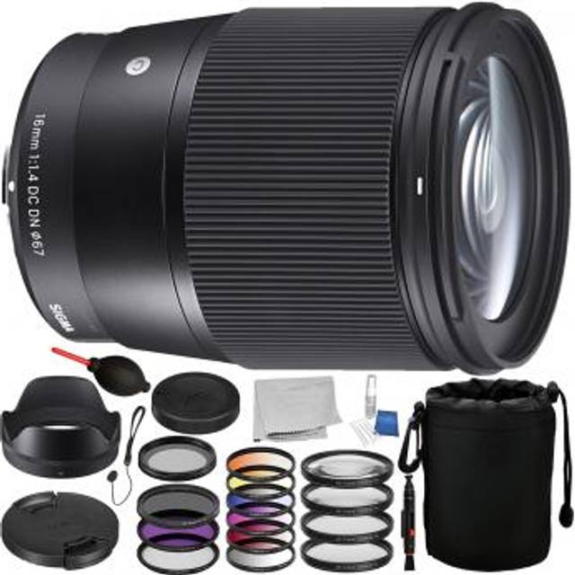 Sigma 16mm f/1.4 DC DN Contemporary Lens for Sony E with Accessory Bundle
