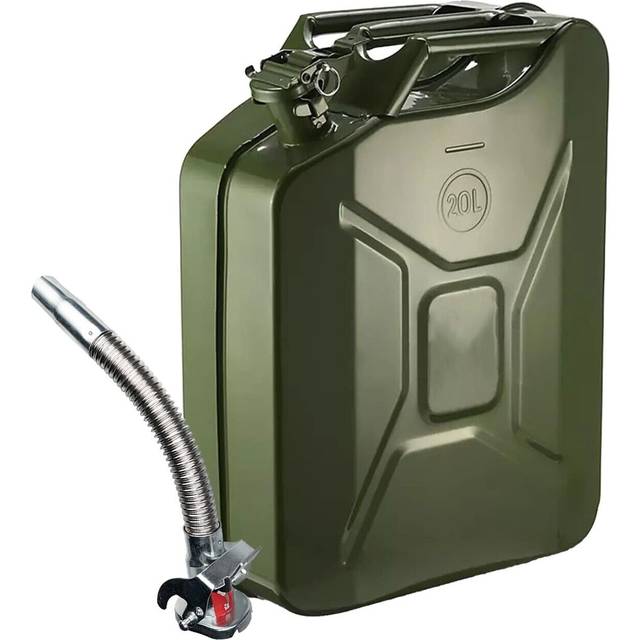 20L Green Steel Jerry Can with Flexi Spout