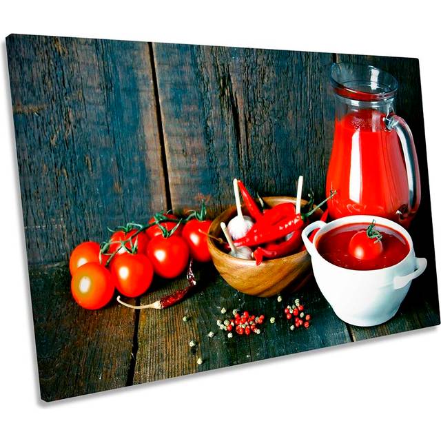 Kitchen Red Tomato Soup - Wrapped Canvas Art Prints (30.5cm H x 45.7cm W)