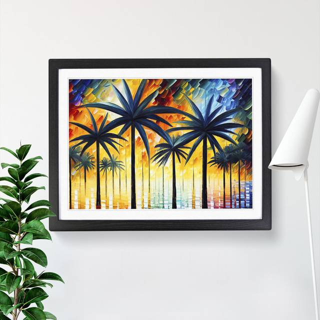 Palm Tree Vol.3 - Picture Frame Painting - Black Framed (25cm H x 34cm W x 2cm D)