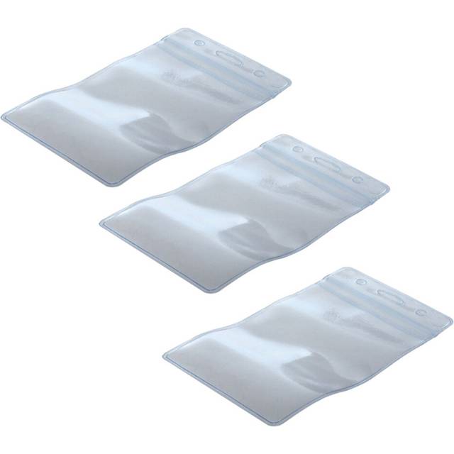150 Pcs Clear Plastic Vertical Name Tag Badge ID Card Holders