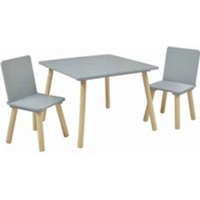 Liberty House Kids Table And Two Chairs Set, Pine - Grey