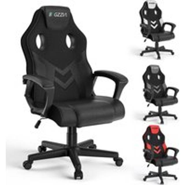 Bigzzia - Gaming chair video game chairs, computer chairs, Adjustable Height Ergonomic Chair, Racing chair, Leather chair, pc gaming chair, Black