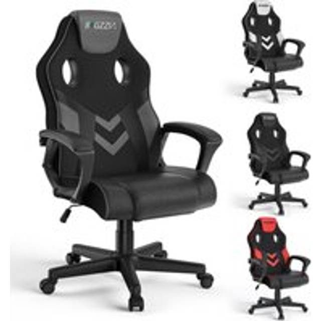 Bigzzia - Gaming chair video game chairs, computer chairs, Adjustable Height Ergonomic Chair, Racing chair, Leather chair, pc gaming chair, Grey
