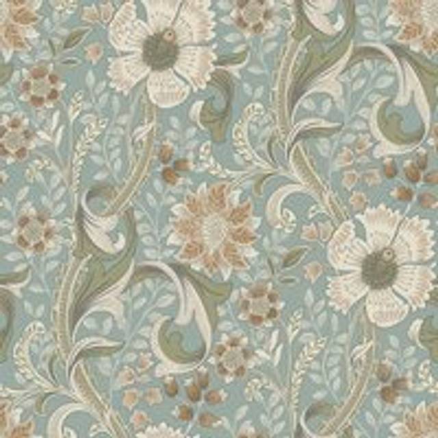 Grandeco Boutique Traditional Floral Trail Pvc-free Eco Wallpaper, Blue, Blue