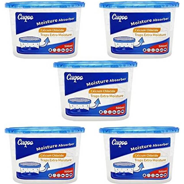 CUQOO Premium 500ml Dehumidifiers for Home Damp Pack of 5 â Dehumidifiers Disposable Moisture Absorber for Home | Powerful Small dehumidifier |