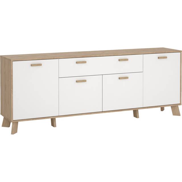 Ikast Sideboard 4 Doors + 1 Drawer In Jackson Hickory And White