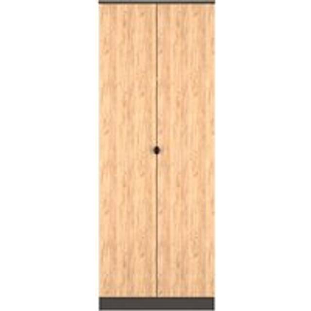 Crowndale Bora 2 Door Gold Oak and Graphite Tall Double Wardrobe - Grey