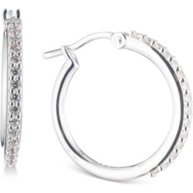 Lauren Ralph Lauren Sterling Silver & Cubic Zirconia Round Hoop Earrings