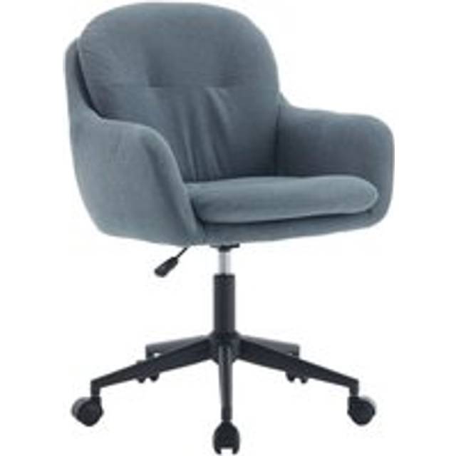 Modern Office Chair in Chenille Comfortable Swivel Desk Chair with Armrest Height Adjustable Task Chair for Home Office Bedroom, Blue, Wahson