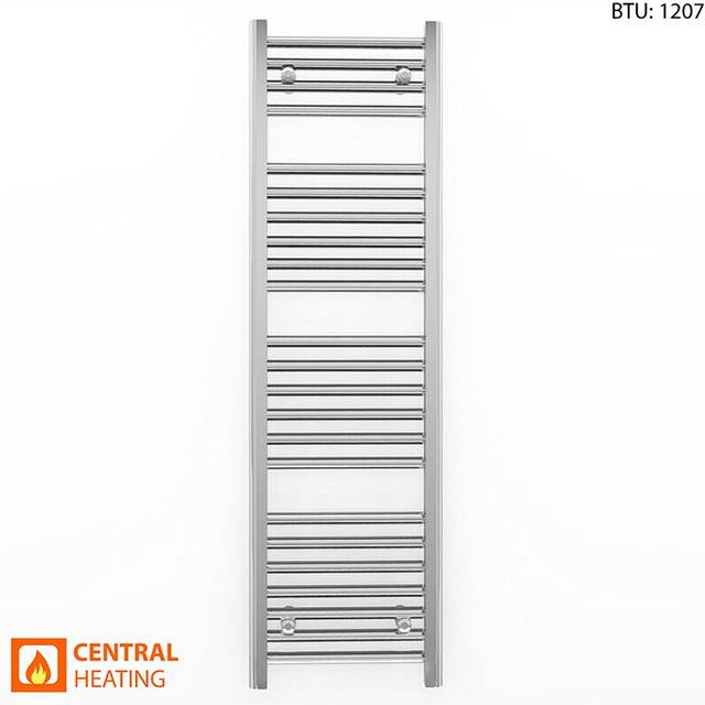 (400 x 1200mm (BTU: 1207)) Chrome Bathroom Designer Straight Towel Radiator