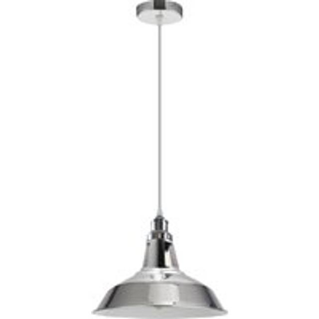 Metal Barn Slotted Chrome E27 Holder Fitting Hanging Pendant Light~4484 - Yes