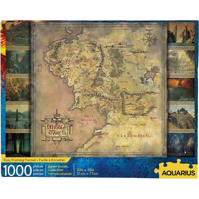 The Lord of the Rings Middle Earth Map 1000 piece jigsaw puzzle (nm)