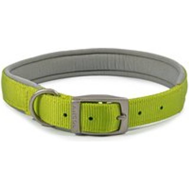 Ancol Viva Dog Collars Buckle Nylon Neoprene Padded Lime 5 Sizes - Medium