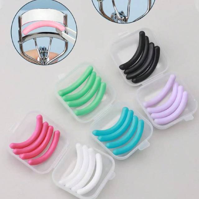 SHEIN 20/8/4pcs Box Eyelash Curler Refill Pads, Colorful Eyelash Curler Replacement Silicone Pads, Fit For Various Eyelash Curlers, Mini Square Storage Box,